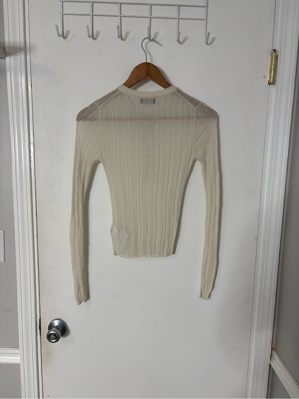 Gap Sheer Rib Henley Sweater Chino Beige Size XS - Picture 3 of 5